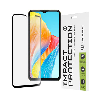 Techsuit skärmskydd för Oppo A18 / A38, härdat glas, full lim, 111D, svart