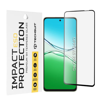 Techsuit skärmskydd för Oppo A5 Pro 4G / A5 Pro, härdat glas, full lim, svart
