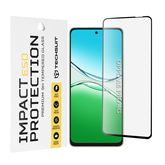 Techsuit skärmskydd för Oppo A5 Pro 4G / A5 Pro, härdat glas, full lim, svart