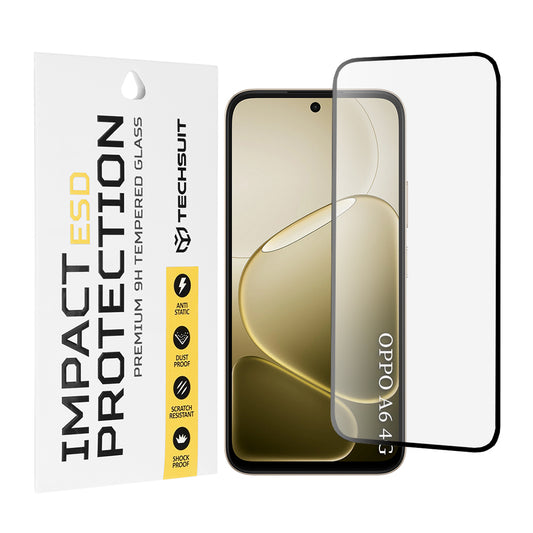 Skärmskyddsfolie Techsuit för Oppo A6x 4G / A6x / A6 4G, Härdat Glas, Full Lim, Svart
