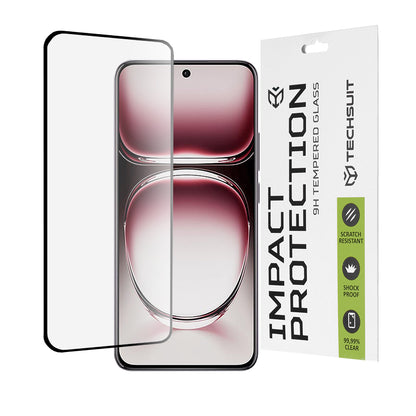 Techsuit skärmskydd för Oppo Reno12 Pro, härdat glas, full lim, 111D, svart