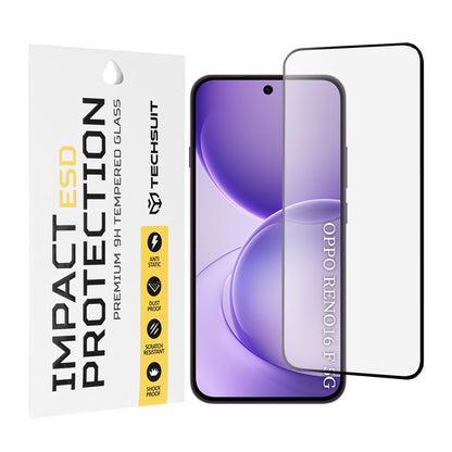 Techsuit skärmskydd för Oppo Reno16 F / Reno16 FS, härdat glas, full lim, svart