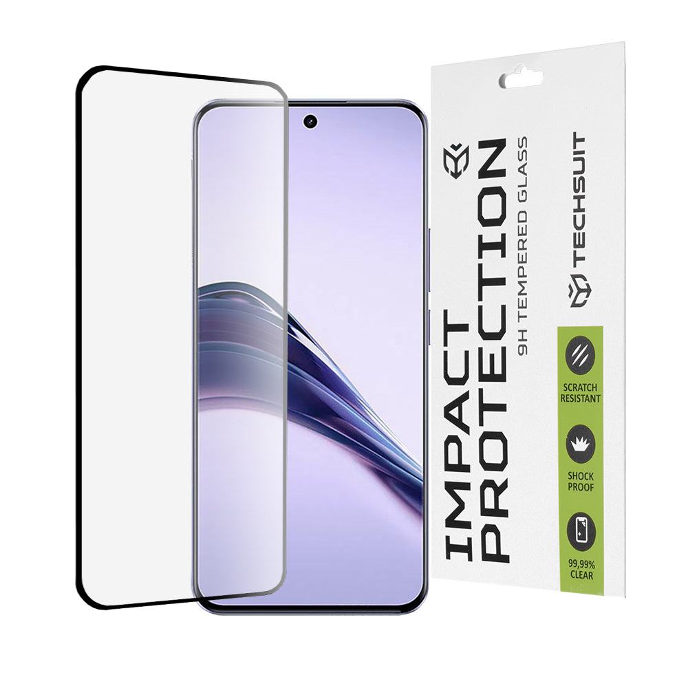Techsuit skärmskydd för Realme 13 Pro / 13 Pro+, härdat glas, full limning, 111D, svart