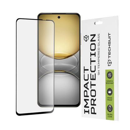 Techsuit skärmskydd för Realme C75 5G / 14x, härdat glas, full limning, 111D, svart
