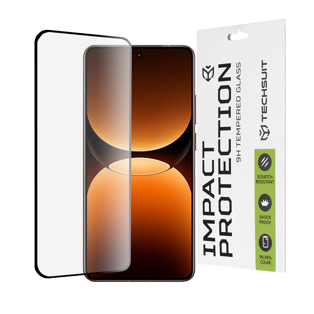 Techsuit Screen Protector Film for Realme GT 7 Pro, Tempered Glass, Full Glue, 111D, Black
