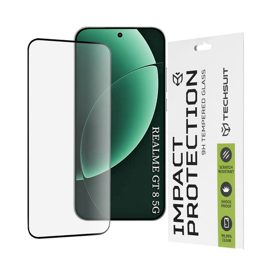 Skärmskydd Techsuit för Realme GT 8 Pro, Härdat Glas, 111D, Svart