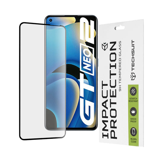Techsuit skärmskydd för Realme GT Neo 3T / GT2 / GT Neo2, härdat glas, full lim, 111D, svart