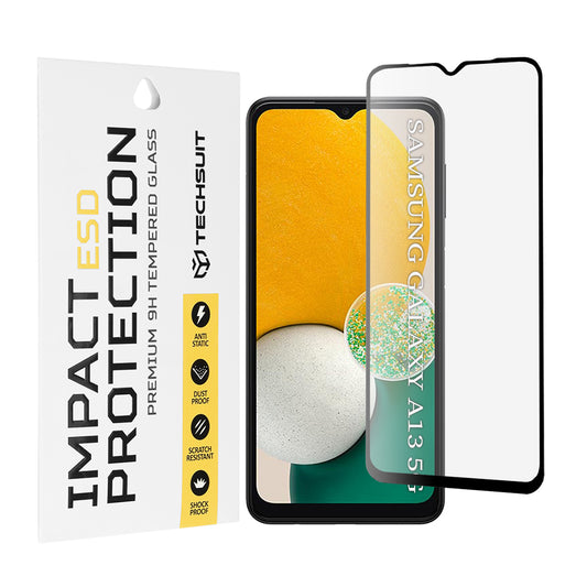 Techsuit skärmskydd för Samsung Galaxy A04 A045 / A04s A047 / A13 5G A136, härdat glas, full lim, svart