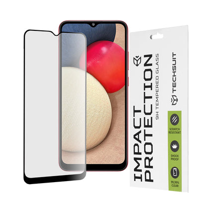 Skärmskydd Techsuit för Samsung Galaxy A04e A042 / M04 M045 / A03 A035 / A03 Core A032, Härdat glas, Full lim, 111D, Svart