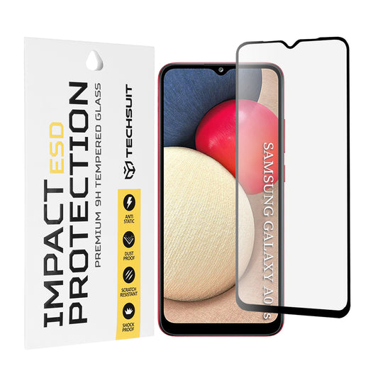 Techsuit skärmskydd för Samsung Galaxy A04e A042 / M04 M045 / A03 A035 / A03 Core A032, härdat glas, full limning, svart