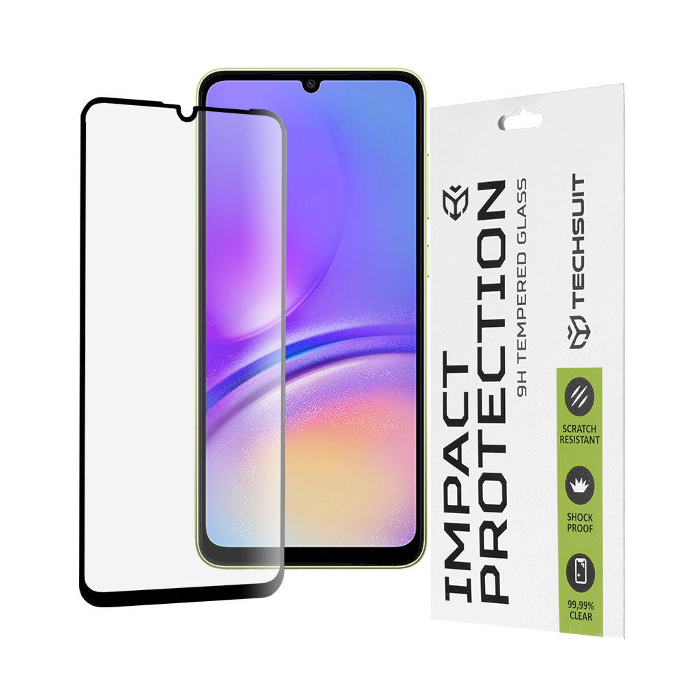 Techsuit skärmskydd för Samsung Galaxy A05s A057 / A05 A055, härdat glas, full limning, 111D, svart