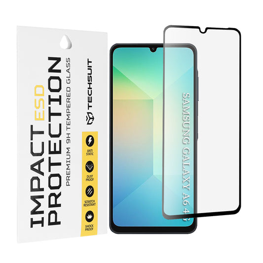 Techsuit skärmskydd för Samsung Galaxy A06 A065, härdat glas, full lim, svart
