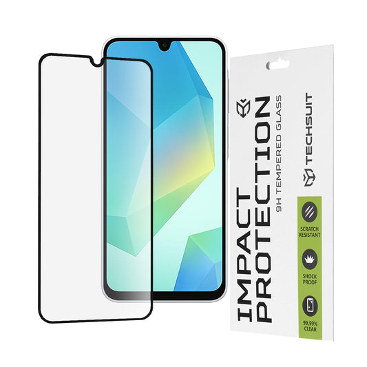 Techsuit skärmskydd för Samsung Galaxy A17 4G / A17 5G / A16 5G A166 / A16 4G A165, härdat glas, full limning, 111D, svart