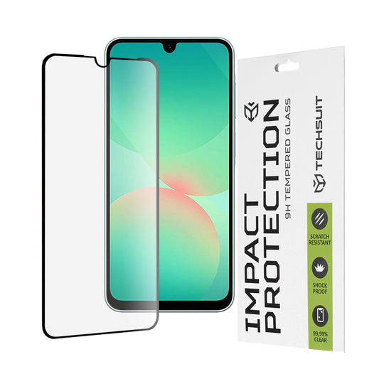 Techsuit skärmskydd för Samsung Galaxy A26 A266, härdat glas, full limning, 111D, svart
