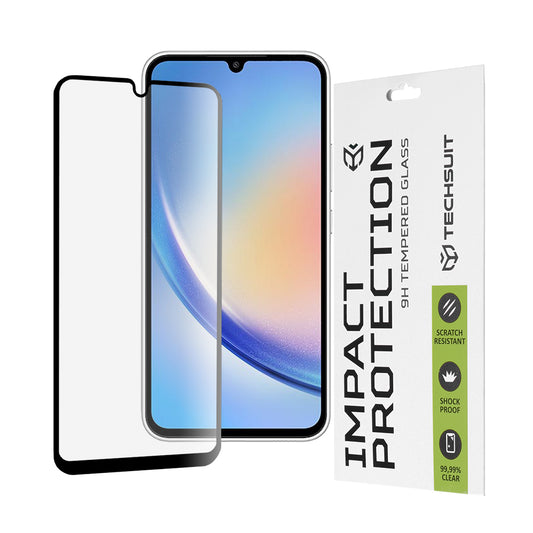 Techsuit skärmskydd för Samsung Galaxy A34 A346, härdat glas, full limning, 111D, svart