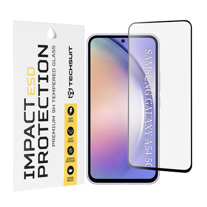 Techsuit skärmskydd för Samsung Galaxy A54 A546, härdat glas, full lim, svart