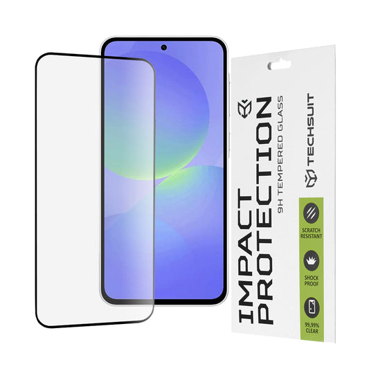 Techsuit skärmskydd för Samsung Galaxy A56 A566 / A36 A366, härdat glas, full limning, 111D, svart