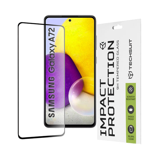 Techsuit skärmskydd för Samsung Galaxy A72 A725 / A72 5G A726, härdat glas, full limning, 111D, svart