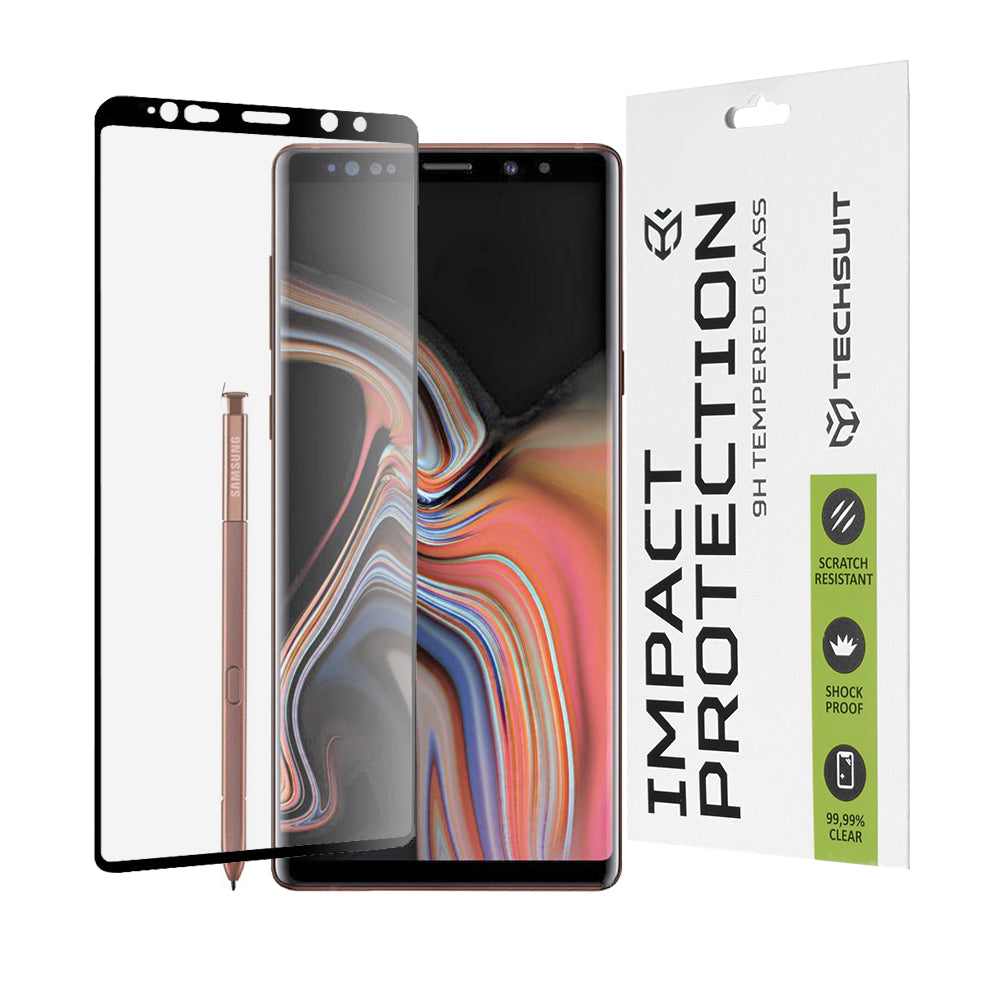 Techsuit skärmskydd för Samsung Galaxy Note 9 N960, härdat glas, full limning, 111D, svart
