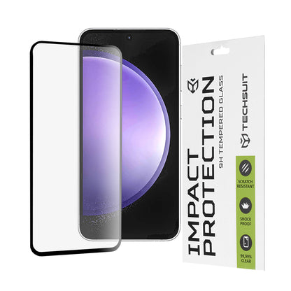 Techsuit skärmskydd för Samsung Galaxy S23 FE S711, härdat glas, full limning, 111D, svart