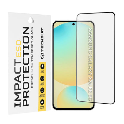 Techsuit skärmskydd för Samsung Galaxy S24 FE S721, härdat glas, full lim, svart