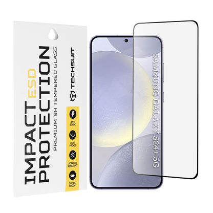 Techsuit skärmskydd för Samsung Galaxy S24+ S926, härdat glas, full lim, svart