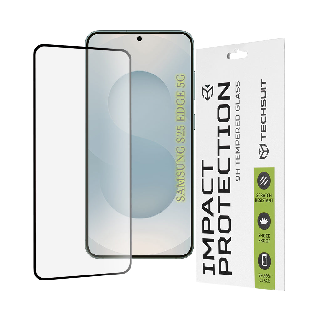 Techsuit skärmskydd för Samsung Galaxy S25 Edge S937, härdat glas, full lim, 111D, svart