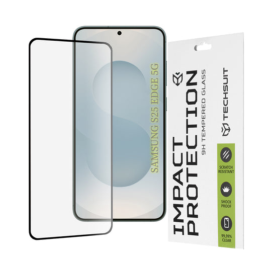Techsuit skärmskydd för Samsung Galaxy S25 Edge S937, härdat glas, full lim, 111D, svart