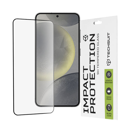 Techsuit skärmskydd för Samsung Galaxy S25 S931 / S24 S921, härdat glas, full limning, 111D, svart