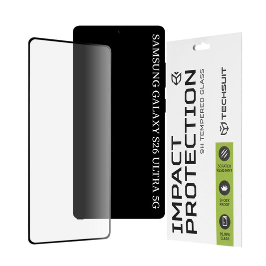 Skärmskydd Techsuit för Samsung Galaxy S26 Ultra, Härdat Glas, Full Glue, 111D, Svart