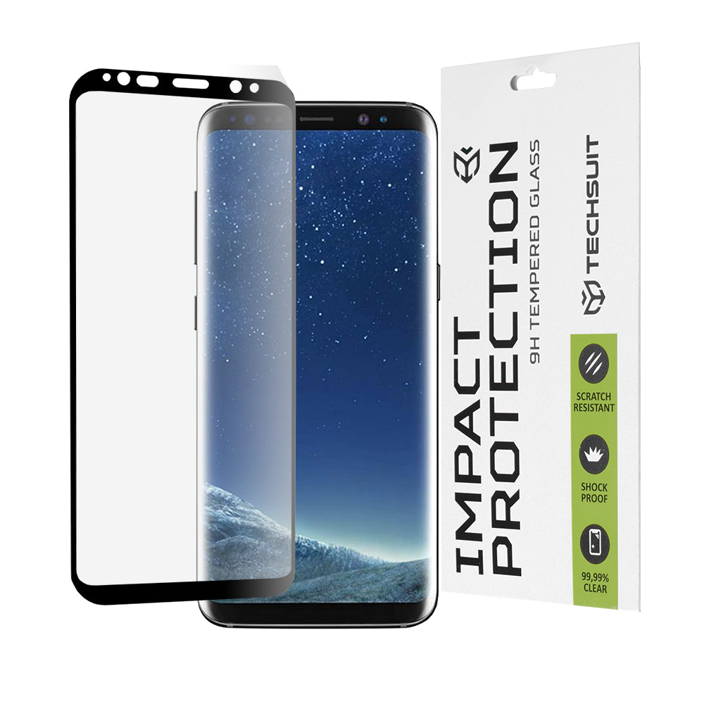 Techsuit skärmskydd för Samsung Galaxy S8 G950, härdat glas, full lim, 111D, svart