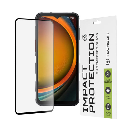 Techsuit skärmskydd för Samsung Galaxy XCover7 Pro, härdat glas, full limning, 111D, svart