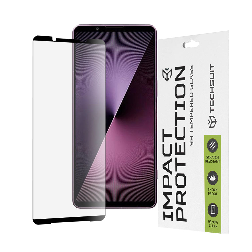 Techsuit skärmskydd för Sony Xperia 1 VII, härdat glas, full lim, 111D, svart