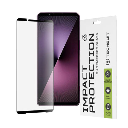 Techsuit skärmskydd för Sony Xperia 1 VII, härdat glas, full lim, 111D, svart