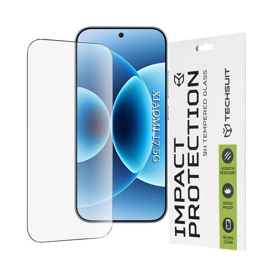 Techsuit Screen Protector for Xiaomi 17, Tempered Glass, Full Glue, 111D, Black
