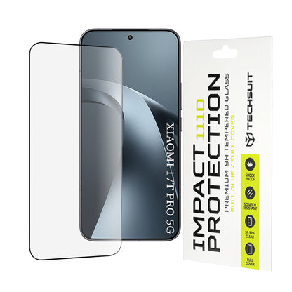 Techsuit skärmskydd för Xiaomi 17T Pro, härdat glas, full lim, 111D, svart