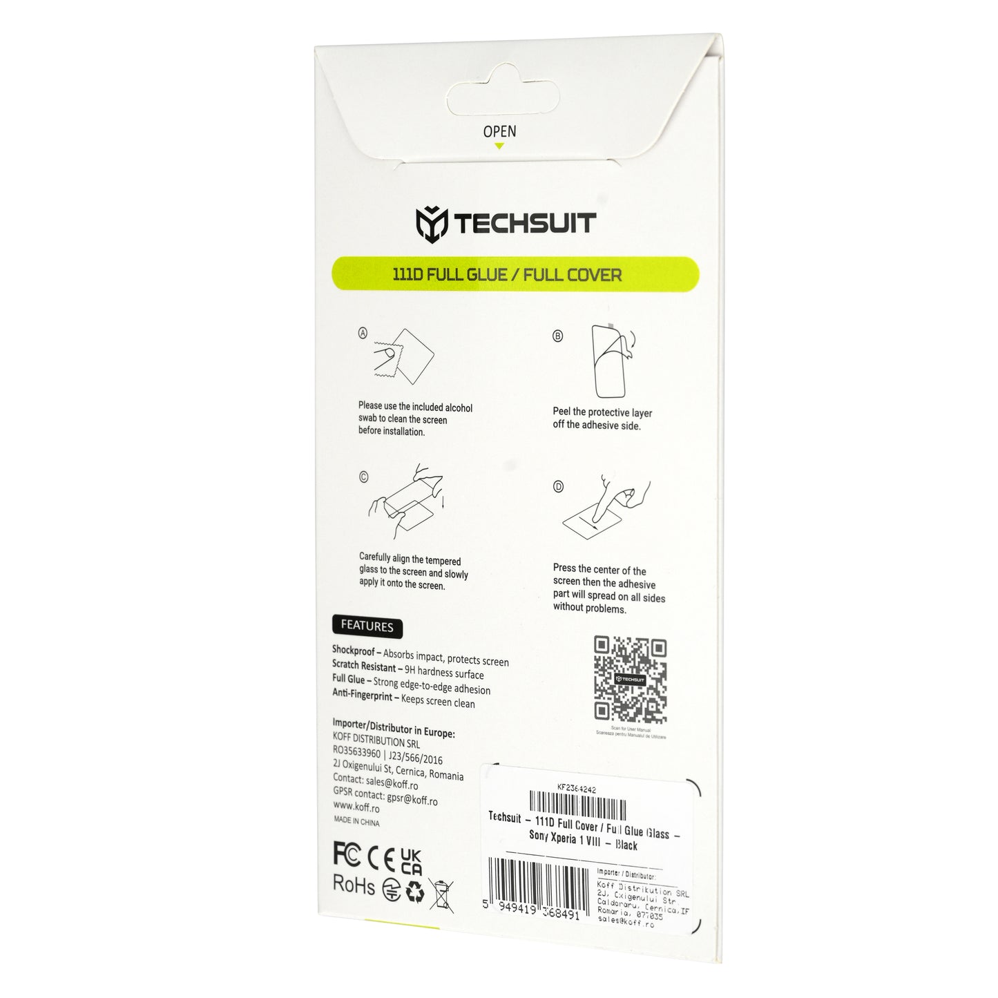 Techsuit skärmskydd för Xiaomi 17T Pro, härdat glas, full lim, 111D, svart