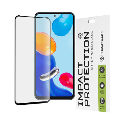 Techsuit skärmskydd för Xiaomi Poco M4 Pro / Redmi Note 11S / Note 11, härdat glas, full lim, 111D, svart