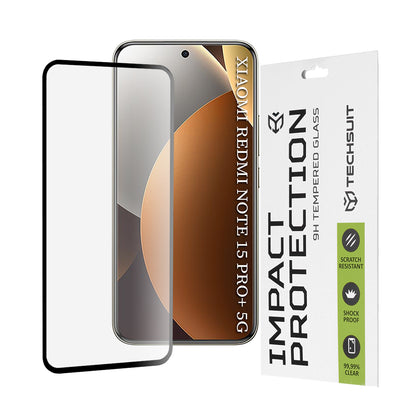 Skärmskydd Techsuit för Xiaomi Poco M8 Pro / Redmi Note 15 Pro+ 5G, Härdat Glas, Full Glue, 111D, Svart