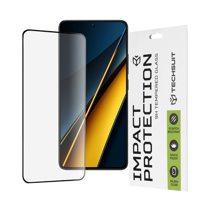 Techsuit skärmskydd för Xiaomi Poco X6 Pro, härdat glas, full limning, 111D, svart