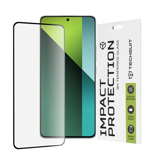 Techsuit skärmskydd för Xiaomi Poco X6 / Redmi Note 13 Pro 5G, härdat glas, full lim, 111D, svart