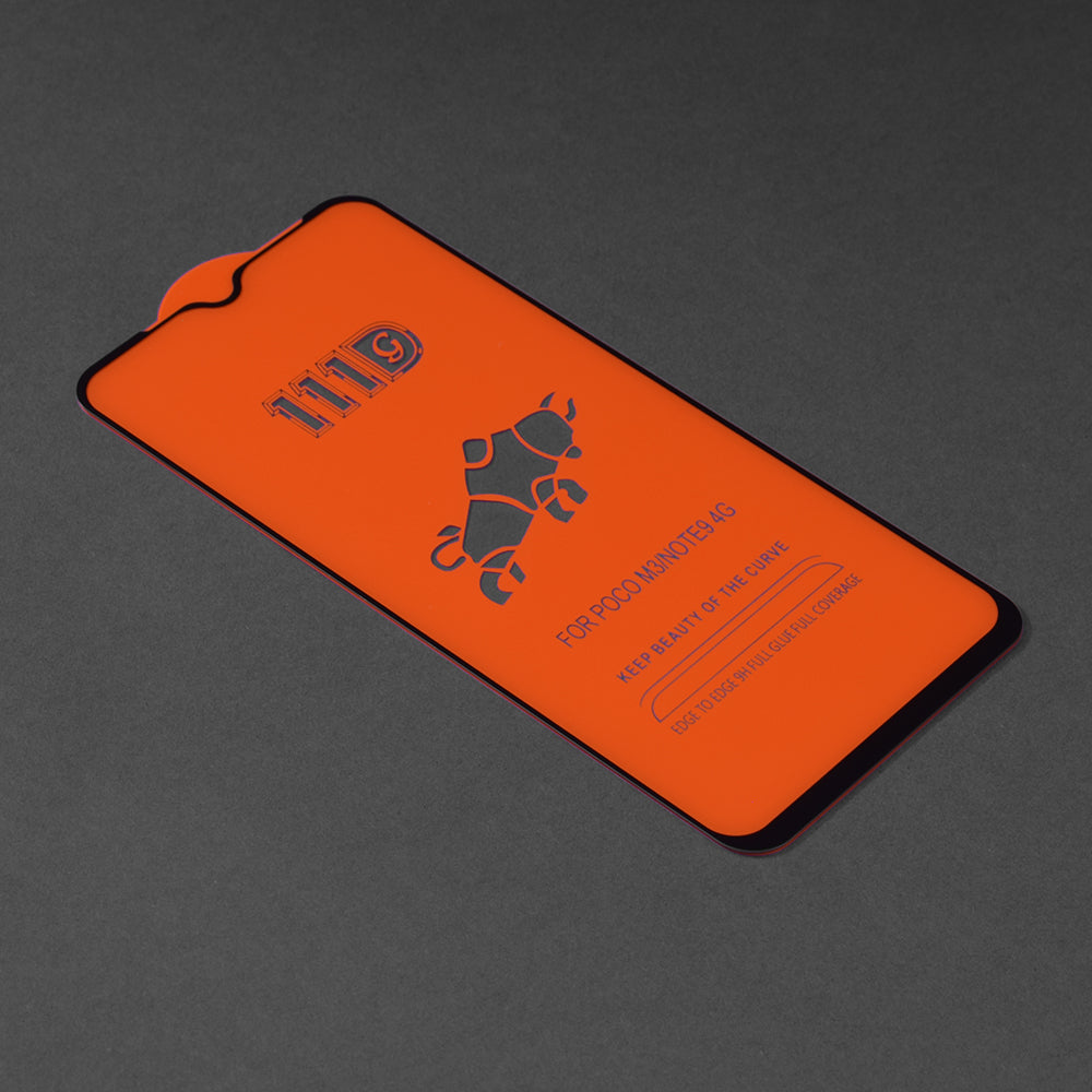 Techsuit skärmskydd för Xiaomi Redmi 9 Power / 9T / Poco M3, härdat glas, full lim, 111D, svart