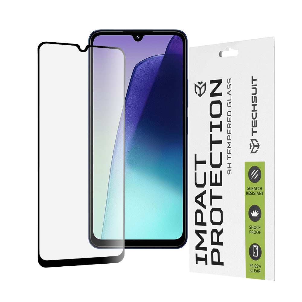 Techsuit skärmskydd för Xiaomi Redmi A5 4G (Regional) / 14C / Poco C75, härdat glas, full lim, 111D, svart