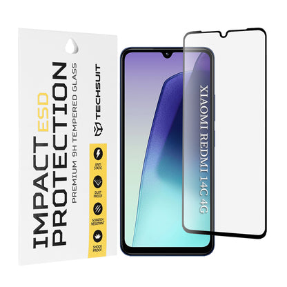 Techsuit skärmskydd för Xiaomi Redmi A5 4G (Regional) / 14C / Poco C75, härdat glas, full lim, svart