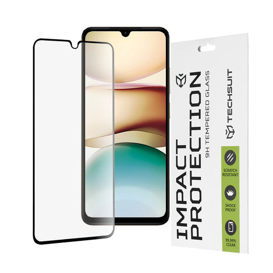 Techsuit skärmskydd för Xiaomi Redmi A5 4G (Standard), härdat glas, full limning, 111D, svart