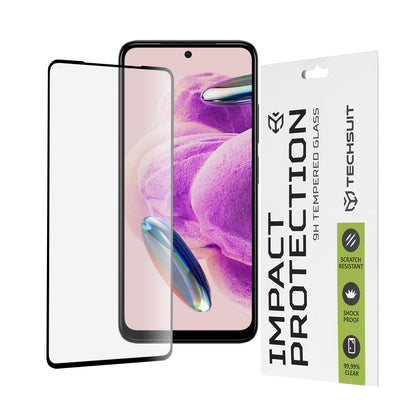 Techsuit skärmskydd för Xiaomi Redmi Note 12S, härdat glas, full limning, 111D, svart
