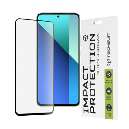 Techsuit skärmskydd för Xiaomi Redmi Note 13 4G, härdat glas, full lim, 111D, svart