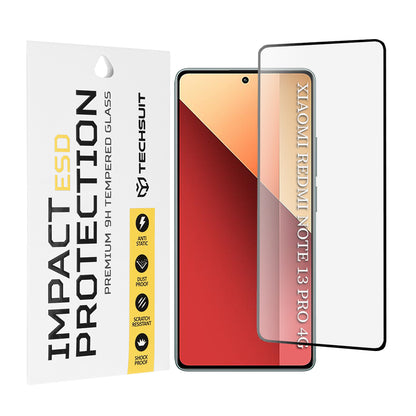 Techsuit skärmskydd för Xiaomi Redmi Note 13 Pro 4G / Poco M6 Pro 4G, härdat glas, full lim, svart