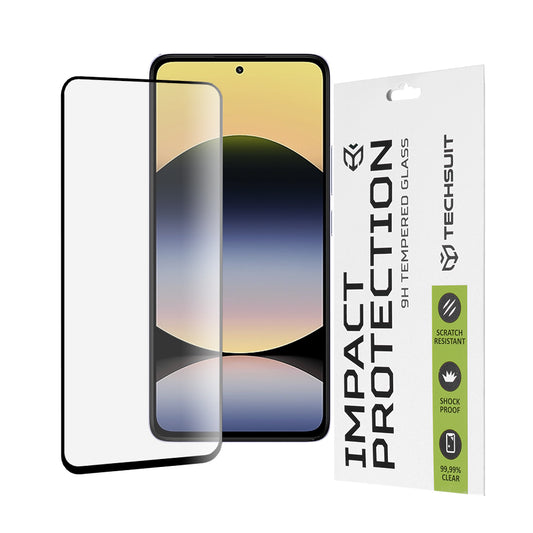 Techsuit skärmskydd för Xiaomi Redmi Note 14 4G (Regional) / Note 14 5G, härdat glas, full limning, 111D, svart