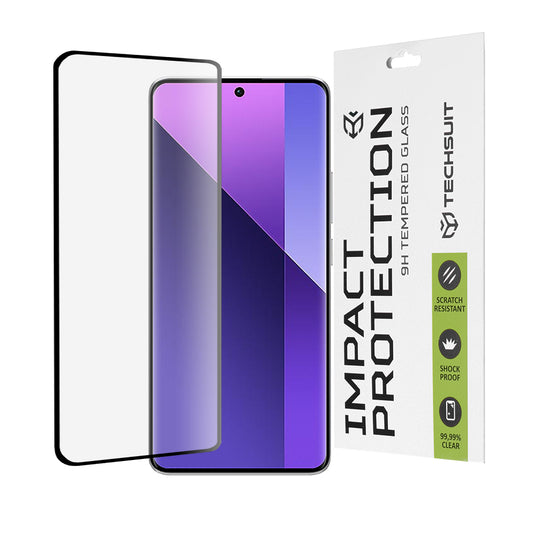 Techsuit skärmskydd för Xiaomi Redmi Note 14 Pro 4G / Note 14 Pro+ 5G / Note 14 Pro 5G, härdat glas, full lim, 111D, svart
